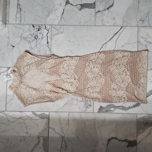 Privy Champaign Lace Midi Dress From Love Culture, NWT Size Medium